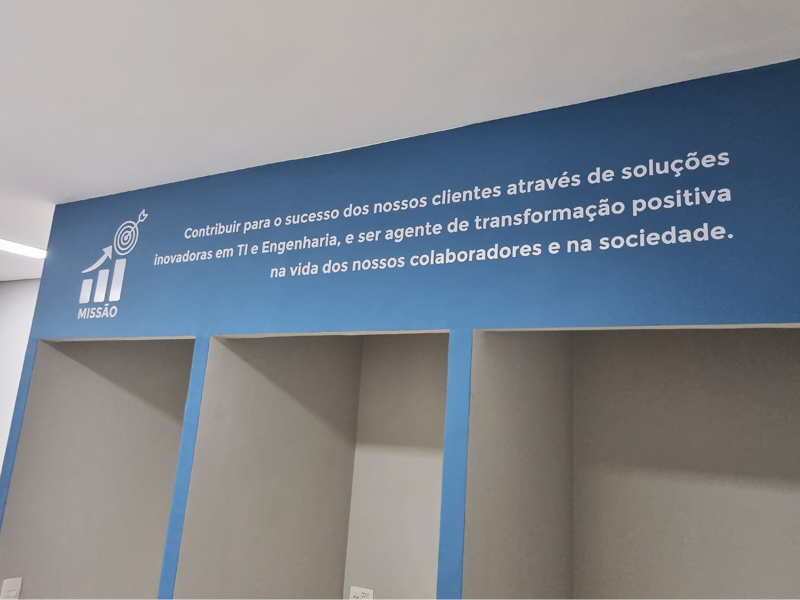 Adesivo personalizado missão visão e valores